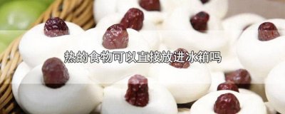 ​热的食物可不可以放进冰箱 热的食物能放入冰箱吗