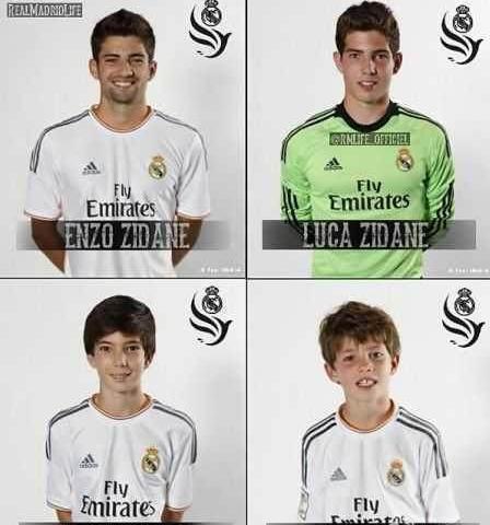 齐达内四个儿子全部效力皇马，虎父无犬子！