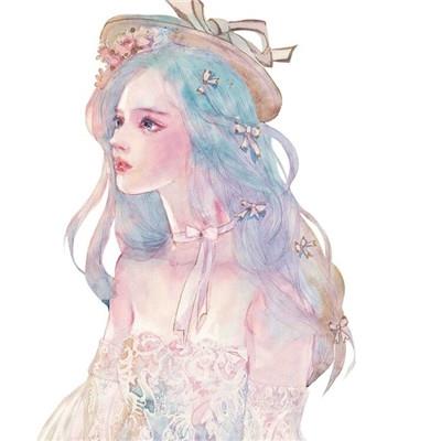 鲜花漂亮女生手绘唯美头像