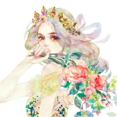 鲜花漂亮女生手绘唯美头像