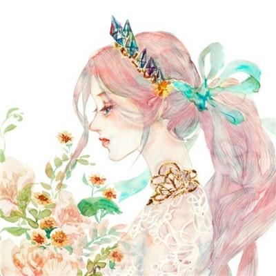 鲜花漂亮女生手绘唯美头像