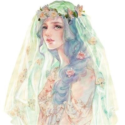 鲜花漂亮女生手绘唯美头像