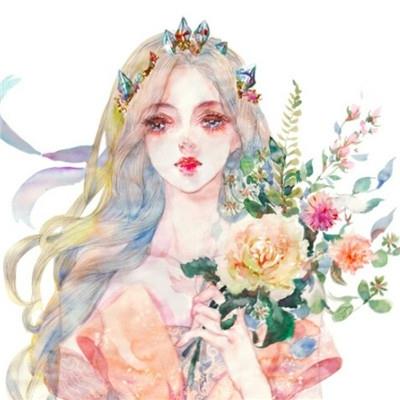 鲜花漂亮女生手绘唯美头像
