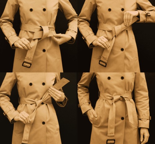 腰带蝴蝶结的系法图解（超详细的6种风衣腰带系法）