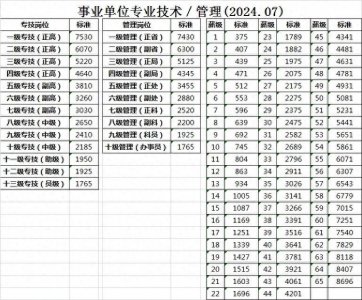 ​事业单位专业技术人员基本工资标准表（2025年版）