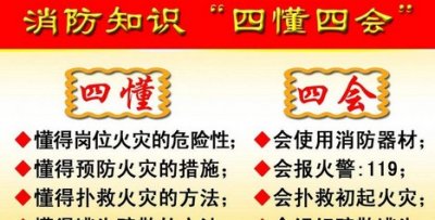 ​消防四个能力四懂四会,消防安全中的四懂四会是什么
