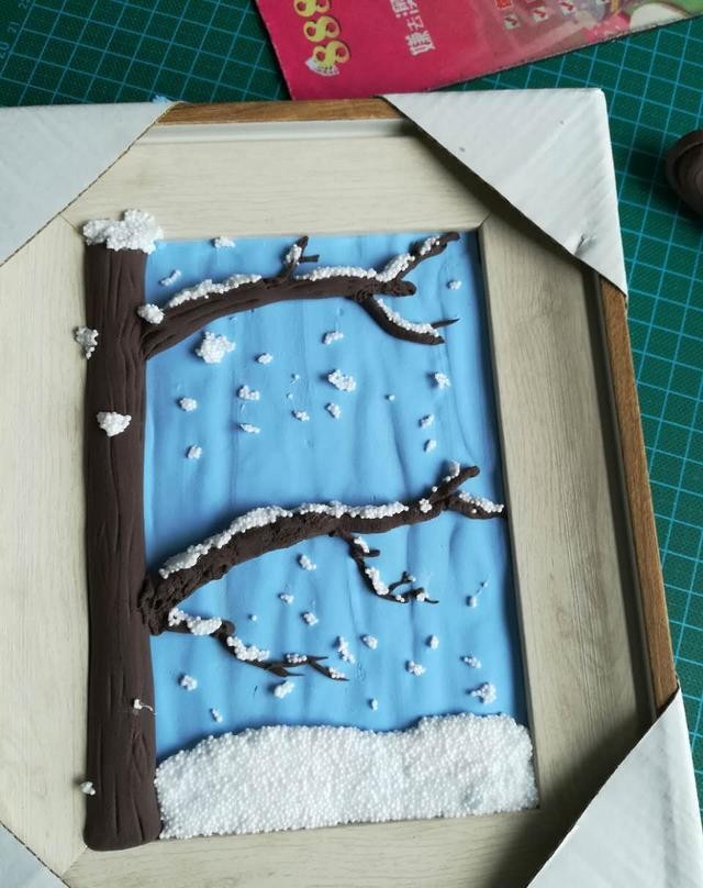 超轻粘土画作品——猫头鹰