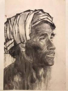 ​国画“竖立泼墨”创始人谢天成