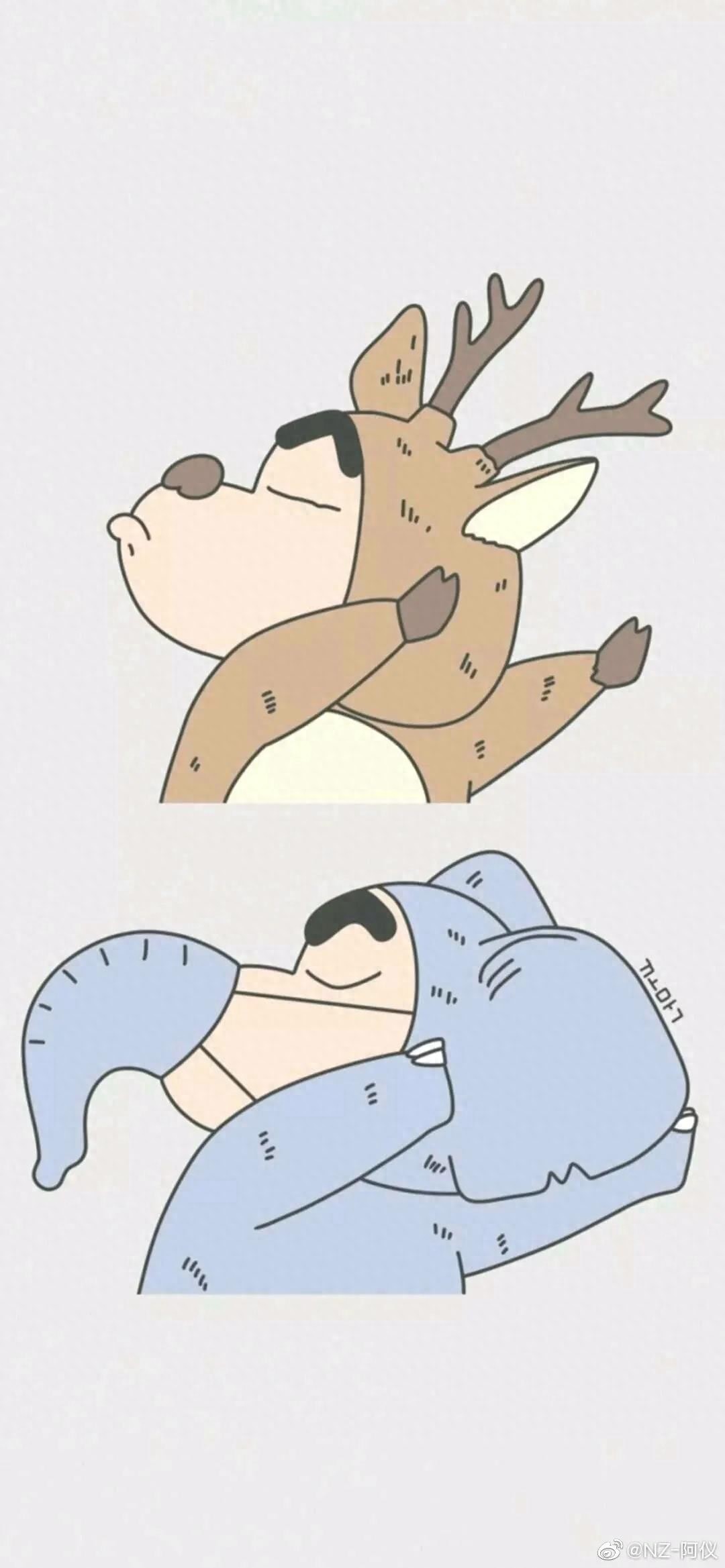 今日份壁纸  ||  骑大象的小新~~