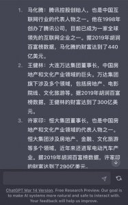 ​ChatGPT:全国最富有的名人排行榜