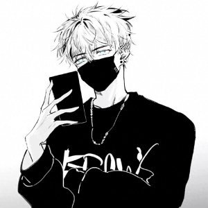 ​壁纸小馆:卡通动漫头像 黑色系动漫男头