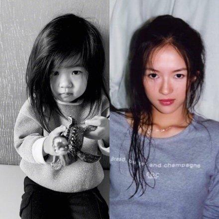 章子怡晒女儿近照，3岁的醒醒越来越漂亮，copy妈妈的发型超可爱
