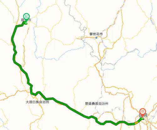 丽江到昆仑线路图 丽江到昆仑线路图