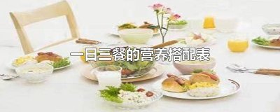 ​一日三餐的营养搭配表格 一日三餐的营养搭配表格式