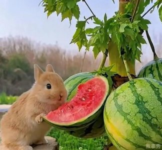 ​兔子咬西瓜一千多口没吃到瓤