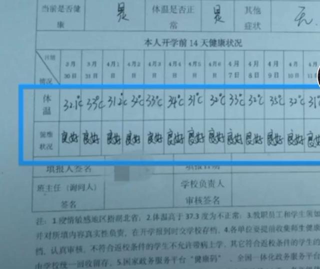 幼儿开学前14天居家体温记录通知（孩子开学交健康登记表）(1)