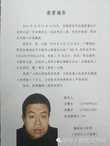 ​渭南蒲城警方 悬赏通告 （图）