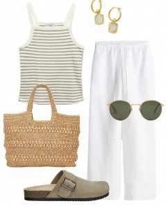 ​5套白色裤子清爽搭配，抓住夏日尾巴，轻盈又亮眼