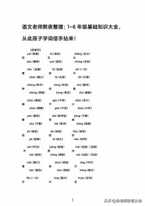 ​语文老熬夜整理的多音字词大全，1-6年级可用，特别值得家长收藏