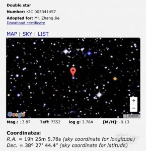 ​160709 张杰在星空中也有被命名的星星了，你还不知道吗?