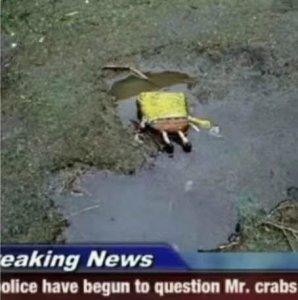 ​抖音海绵宝宝无力偿还而被抛尸海边表情图片分享