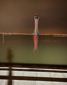 ​夜色下的常州西太湖揽月湾，风景宜人