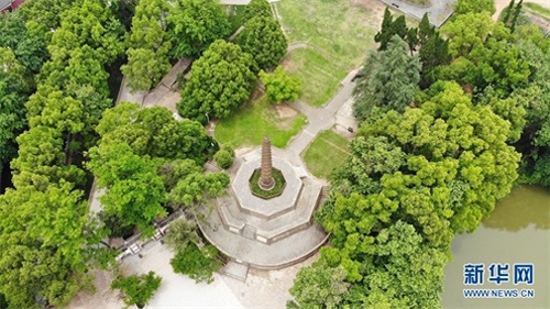 航拍湖北当阳玉泉寺