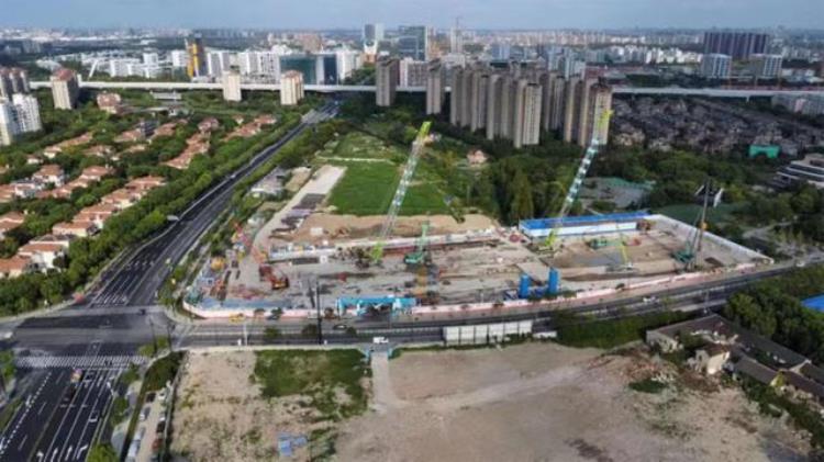 上海地铁21号线广兰路站围护施工全面开启未来可与2号线换乘市民出行更便捷