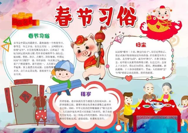 春节手抄报又简单又漂亮不带文字（春节手抄报不会做）(14)