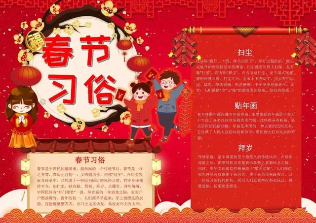 春节手抄报又简单又漂亮不带文字（春节手抄报不会做）(36)