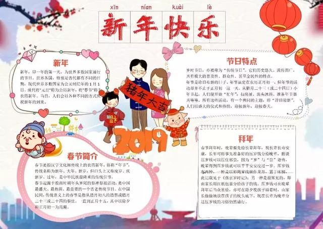 春节手抄报又简单又漂亮不带文字（春节手抄报不会做）(17)