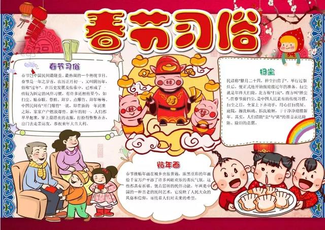 春节手抄报又简单又漂亮不带文字（春节手抄报不会做）(18)