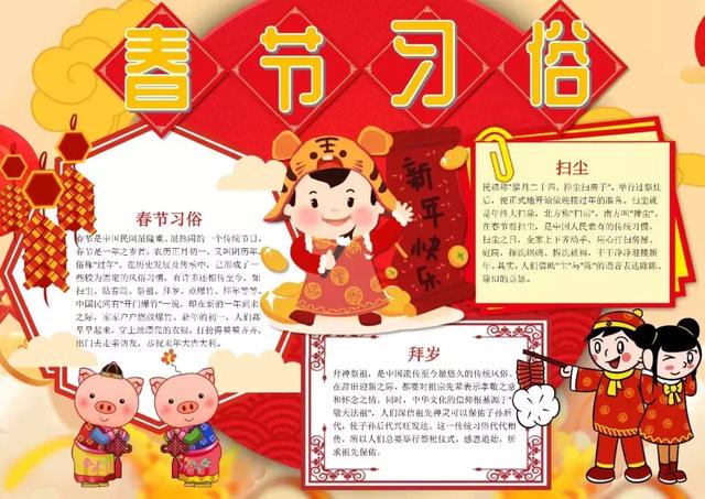 春节手抄报又简单又漂亮不带文字（春节手抄报不会做）(38)