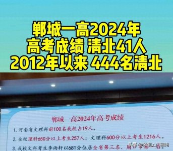 ​河南郸城一高2024年高考喜报：本一率90%，41人进入清北，太强了