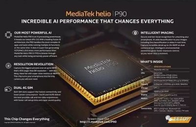 ​联发科技发布Helio P90 芯片，定位中端，称AI跑分超高通华为