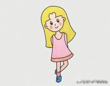 ​每天学一幅简笔画--少女简笔画简单又漂亮的画法步骤图片