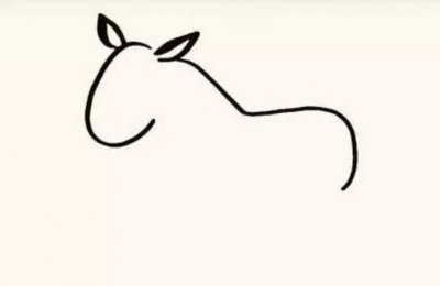 ​儿童简笔画教程-奔跑的斑马，全身密布宽的黑条纹，带孩子画起来