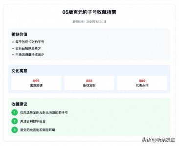 ​05版百元豹子号：小众收藏背后的升值潜力